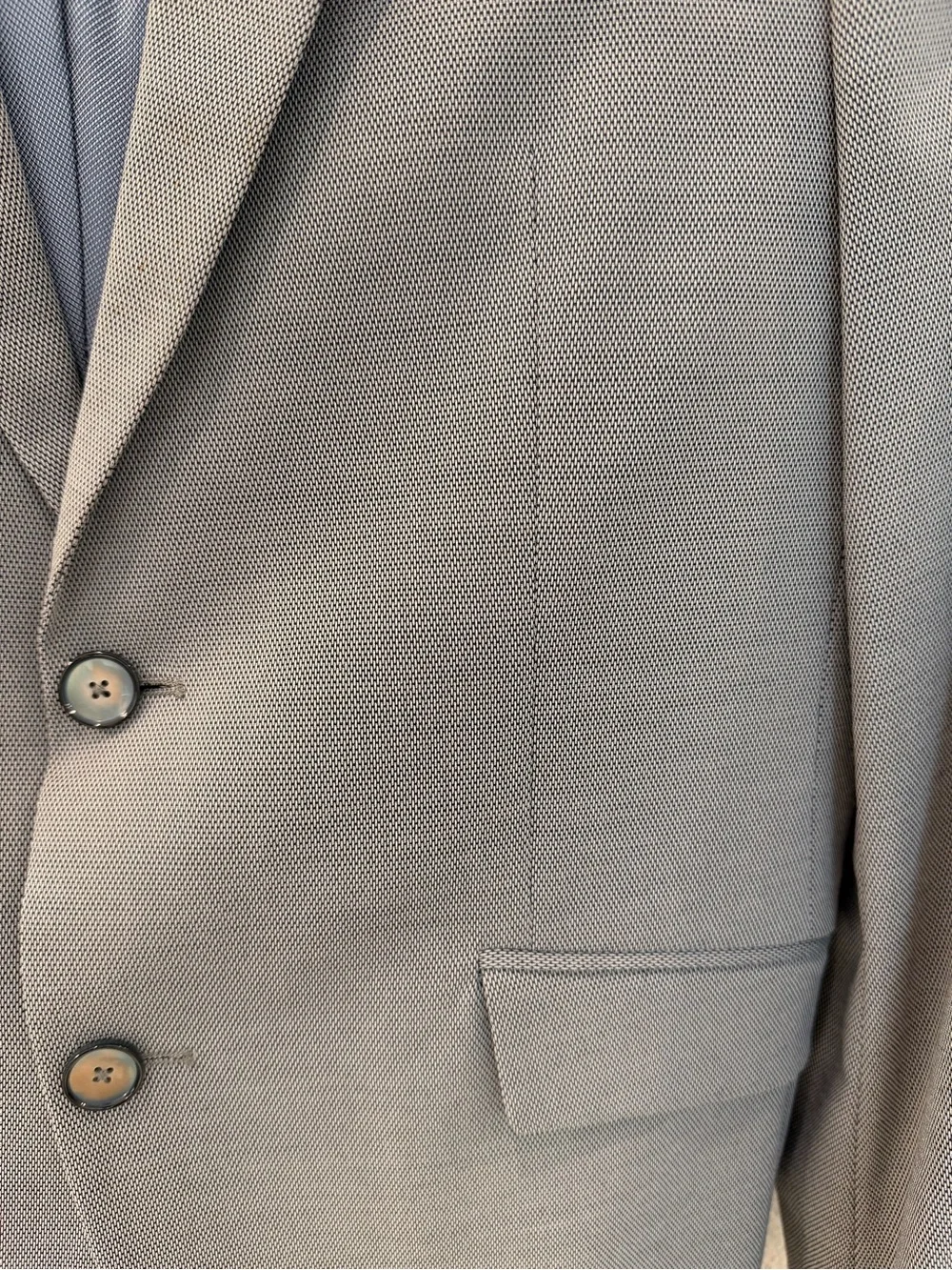 Zara Light Gray Slim Fit Two-Piece Suit
